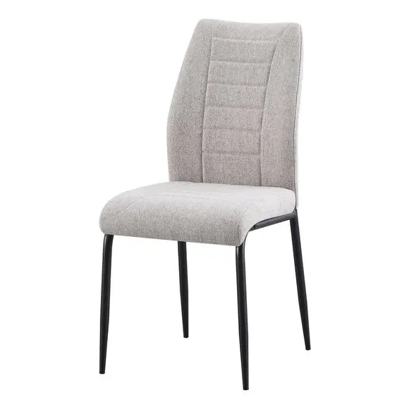 Set of 4 Dining Chairs - Grey, Fabric