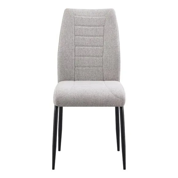 Set of 4 Dining Chairs - Grey, Fabric