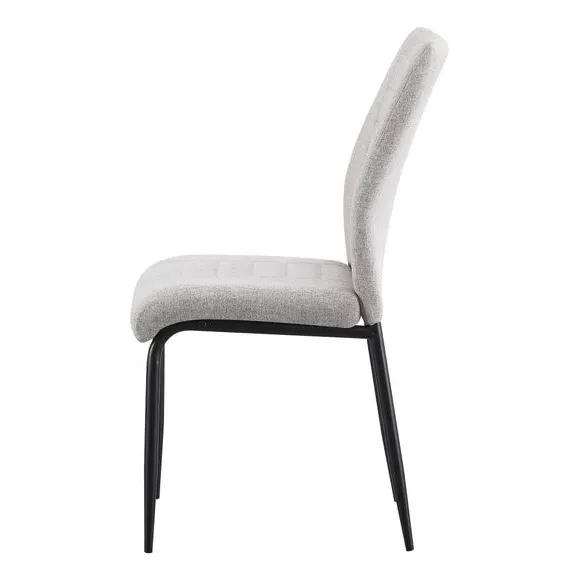 Set of 4 Dining Chairs - Grey, Fabric