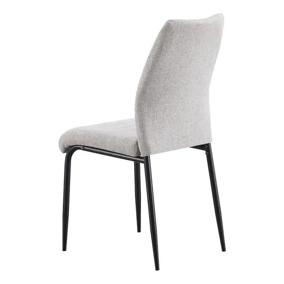 Set of 4 Dining Chairs - Grey, Fabric