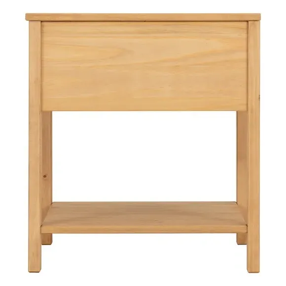 Side Table with Drawer - Brown, Rattan