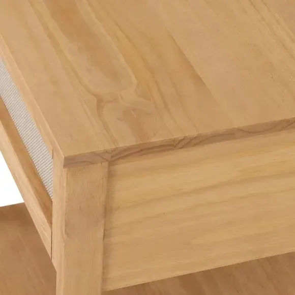 Side Table with Drawer - Brown, Rattan