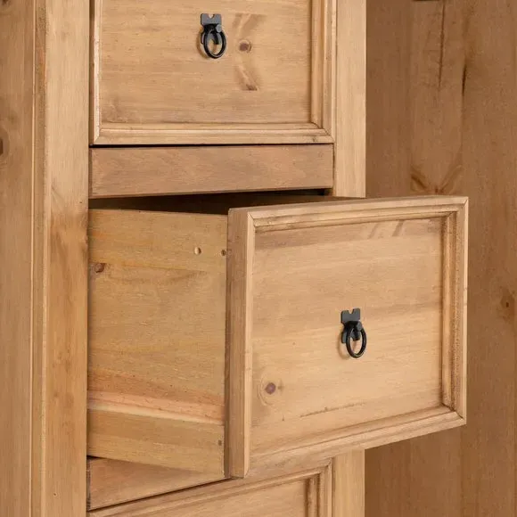 Single 4-Drawer Wardrobe - Natural, Pine