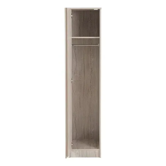 Single Door Wardrobe with Hanging Rail - White