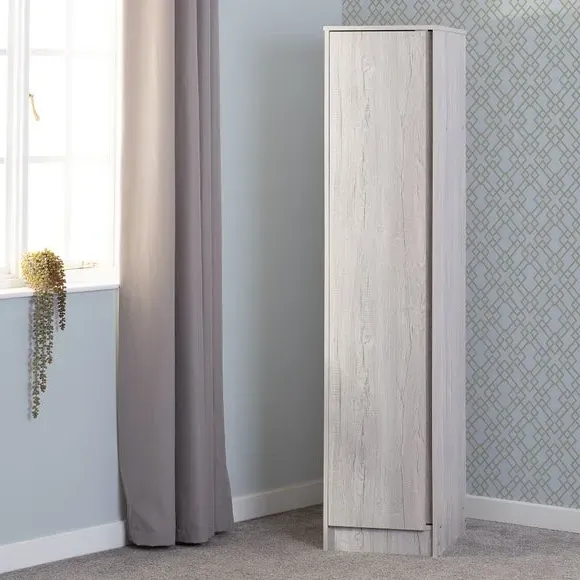 Single Door Wardrobe with Hanging Rail - White image