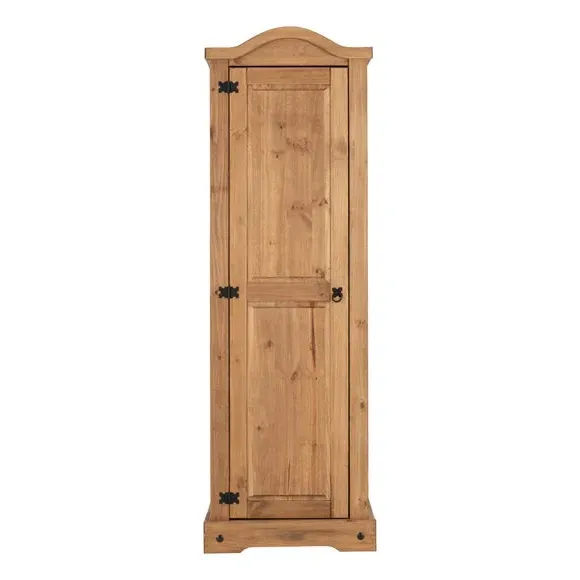 Single Wardrobe with Metal Fittings - Natural, Pine