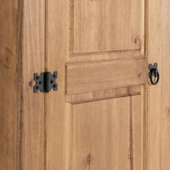 Single Wardrobe with Metal Fittings - Natural, Pine