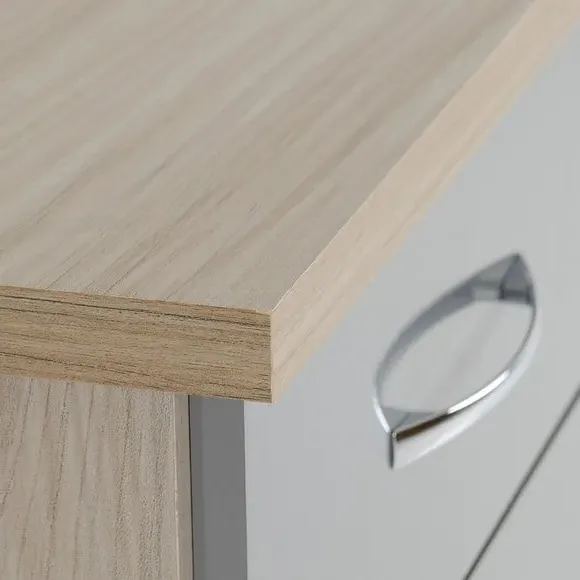 Slim 5-Drawer Chest - Grey, Oak Veneer