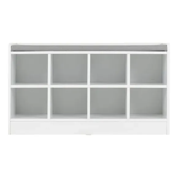 Storage Bench with Cushion - White