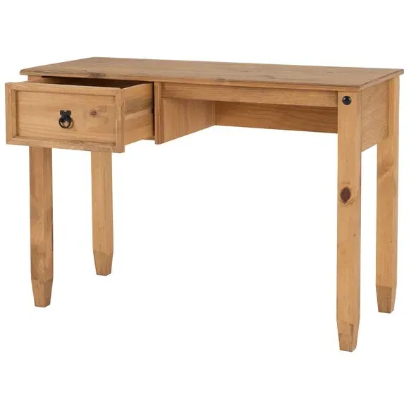 Study Desk with Drawer - Pine, Waxed Wood