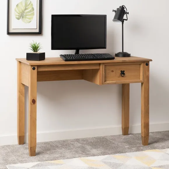 Study Desk with Drawer - Pine, Waxed Wood image