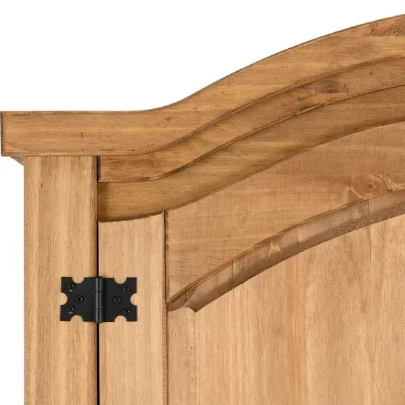 Triple Wardrobe with Curved Top - Pine