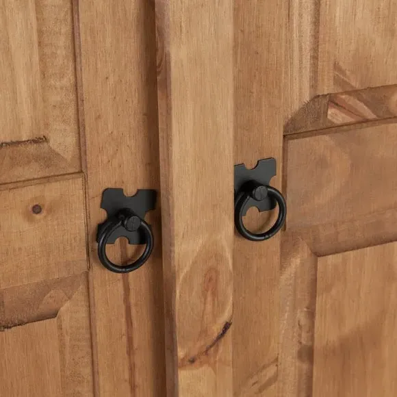 Triple Wardrobe with Curved Top - Pine