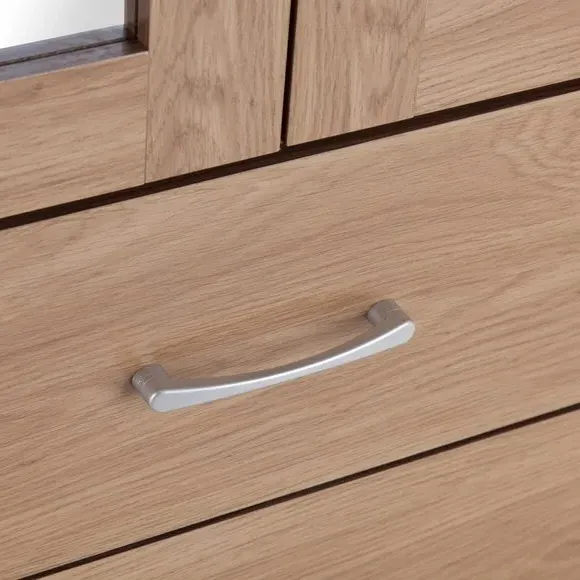 Triple Wardrobe with Mirror - Natural, Oak