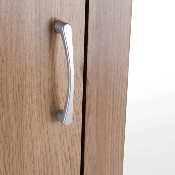 Triple Wardrobe with Mirror - Natural, Oak