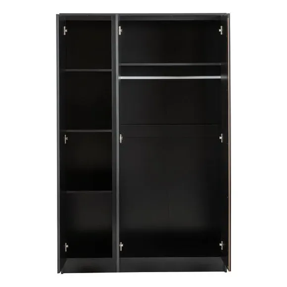 Triple Wardrobe with Storage - Black, Wood