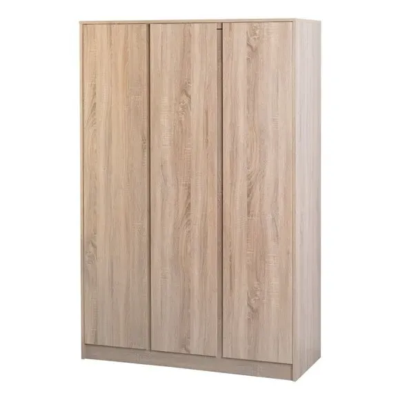 Triple Wardrobe with Storage - Oak, Wood