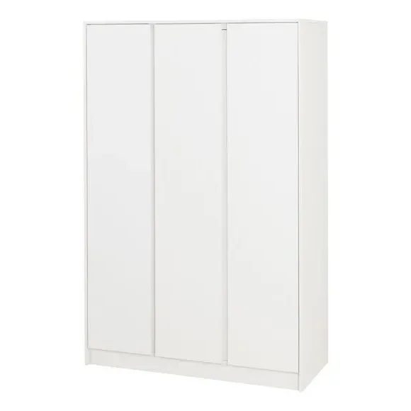Triple Wardrobe with Storage - White, Wood