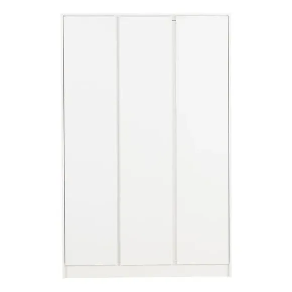 Triple Wardrobe with Storage - White, Wood