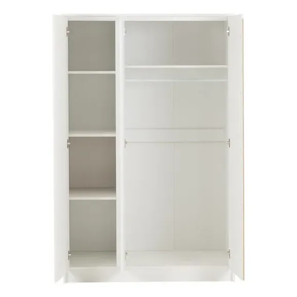 Triple Wardrobe with Storage - White, Wood