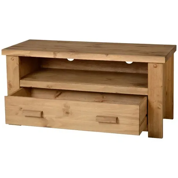 TV Unit with Drawer - Natural, Pine