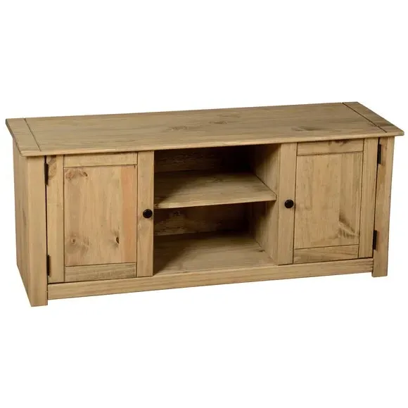 TV Unit with Storage - Pine, Solid Wood image