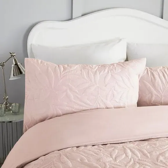3D Floral Duvet Cover Set - Blush, Polyester
