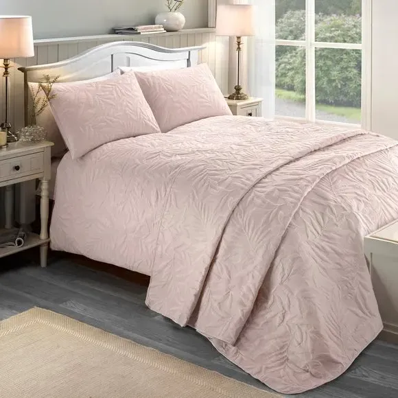 3D Floral Duvet Cover Set - Blush, Polyester image