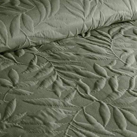 3D Floral Duvet Cover Set - Green, Polyester