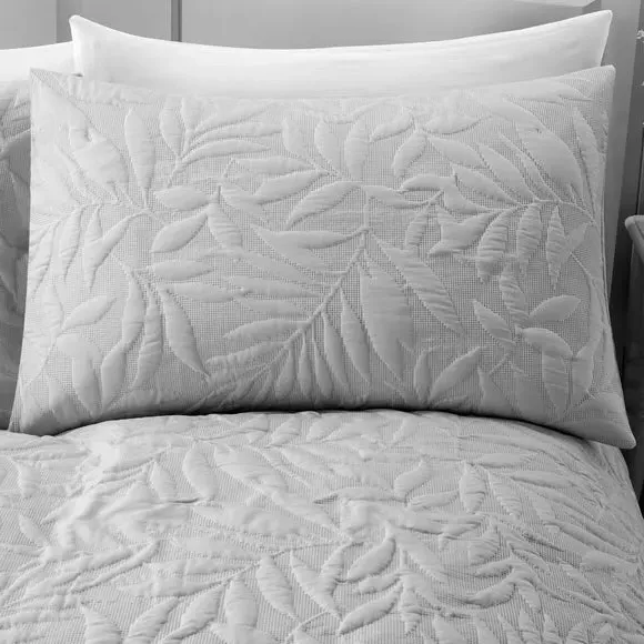 3D Floral Duvet Cover Set - Silver, Polyester