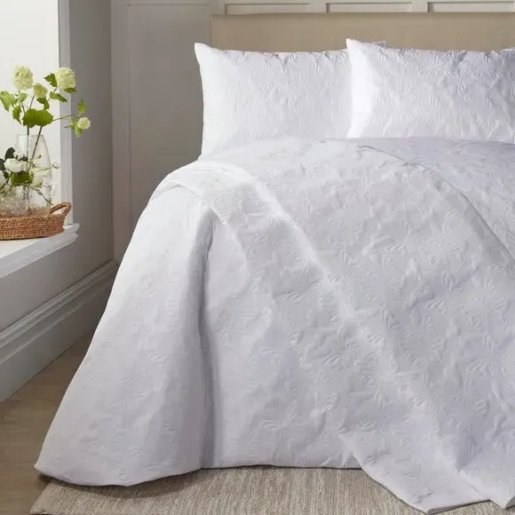 Butterfly Garden Duvet Set - White, Polyester