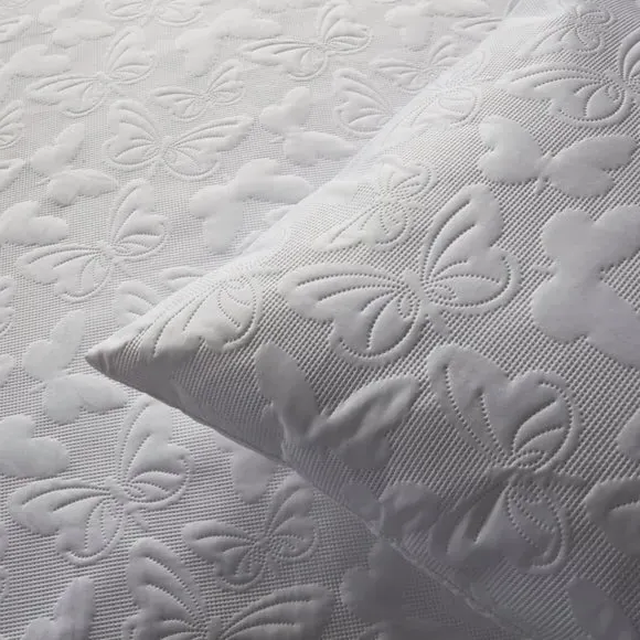 Butterfly Garden Duvet Set - White, Polyester