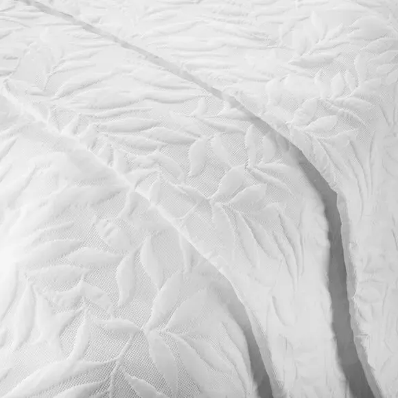 Double Bedspread 3D Floral Print - White, Polyester