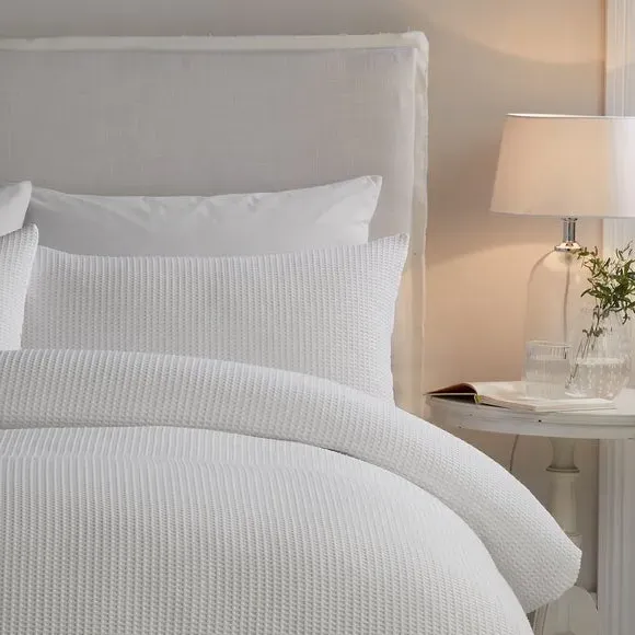 Duvet Cover and Pillowcase Set - White, Cotton