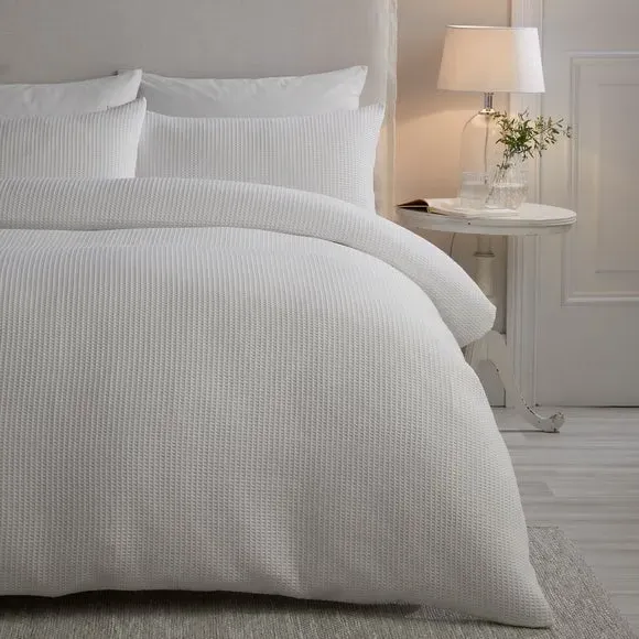 Duvet Cover and Pillowcase Set - White, Cotton
