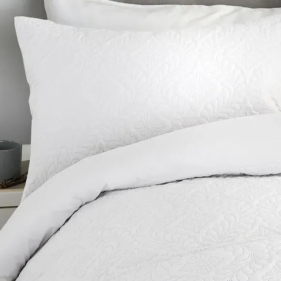 Duvet Cover Set with Pillowcase - White, Polyester