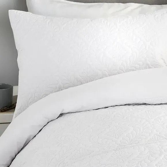 Duvet Cover Set with Pillowcase - White, Polyester