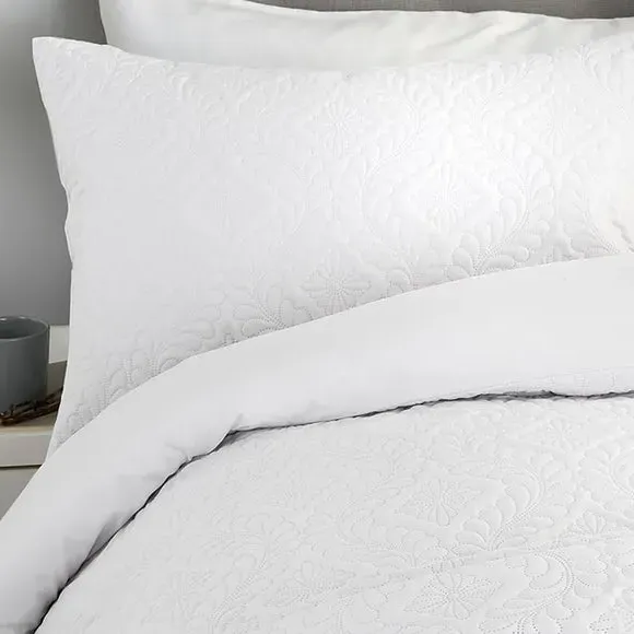 Duvet Cover Set with Pillowcase - White, Polyester