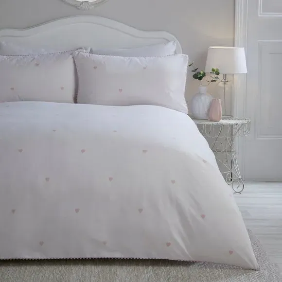 Heart Pattern Duvet Cover Set - Blush