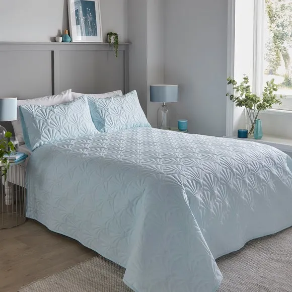 King Size Bedspread with Texture - Duck Egg, Polyester image