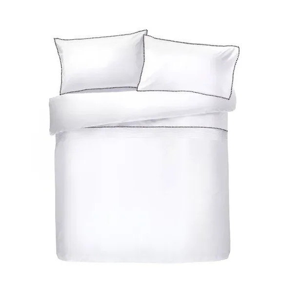 Pom Pom Duvet Cover Set - Grey, Polycotton