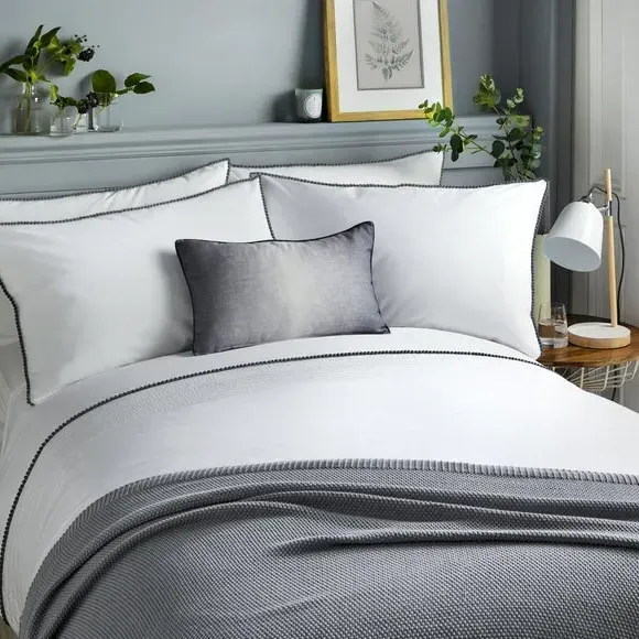Pom Pom Duvet Cover Set - Grey, Polycotton image