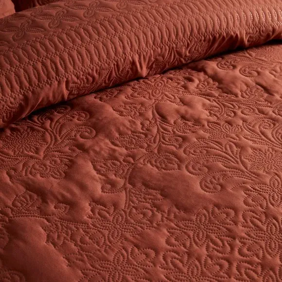 Stripe Duvet Cover Set with Pillowcase - Terracotta