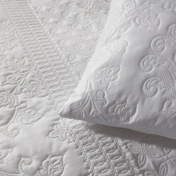 Stripe Duvet Cover Set with Pillowcase - White