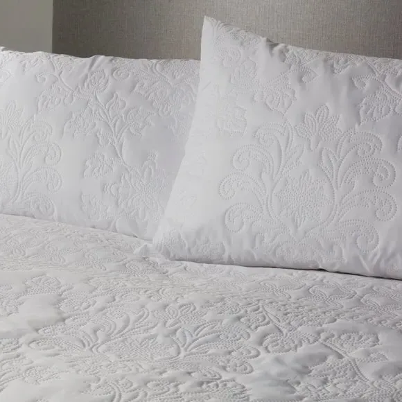 Stripe Duvet Cover Set with Pillowcase - White