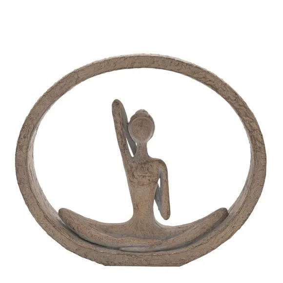 Abstract Yoga Ornament - Brown, Polyresin