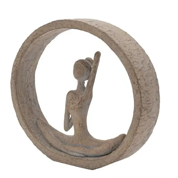 Abstract Yoga Ornament - Brown, Polyresin