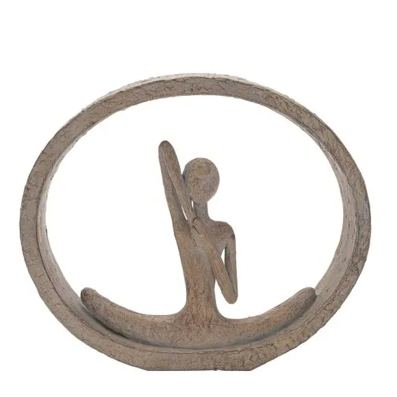 Abstract Yoga Ornament - Brown, Polyresin
