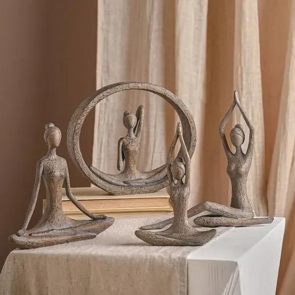 Abstract Yoga Ornament - Brown, Polyresin