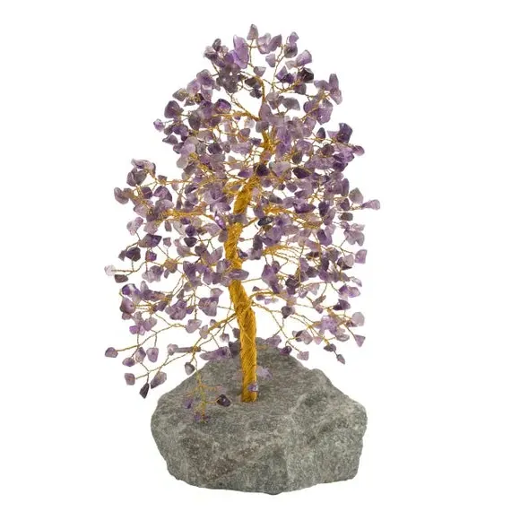 Amethyst Gemstone Tree - Purple, Metal